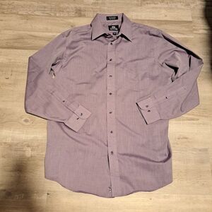 Stafford Men's Size 16.5 34-35 Shirt Long Sleeve Purple